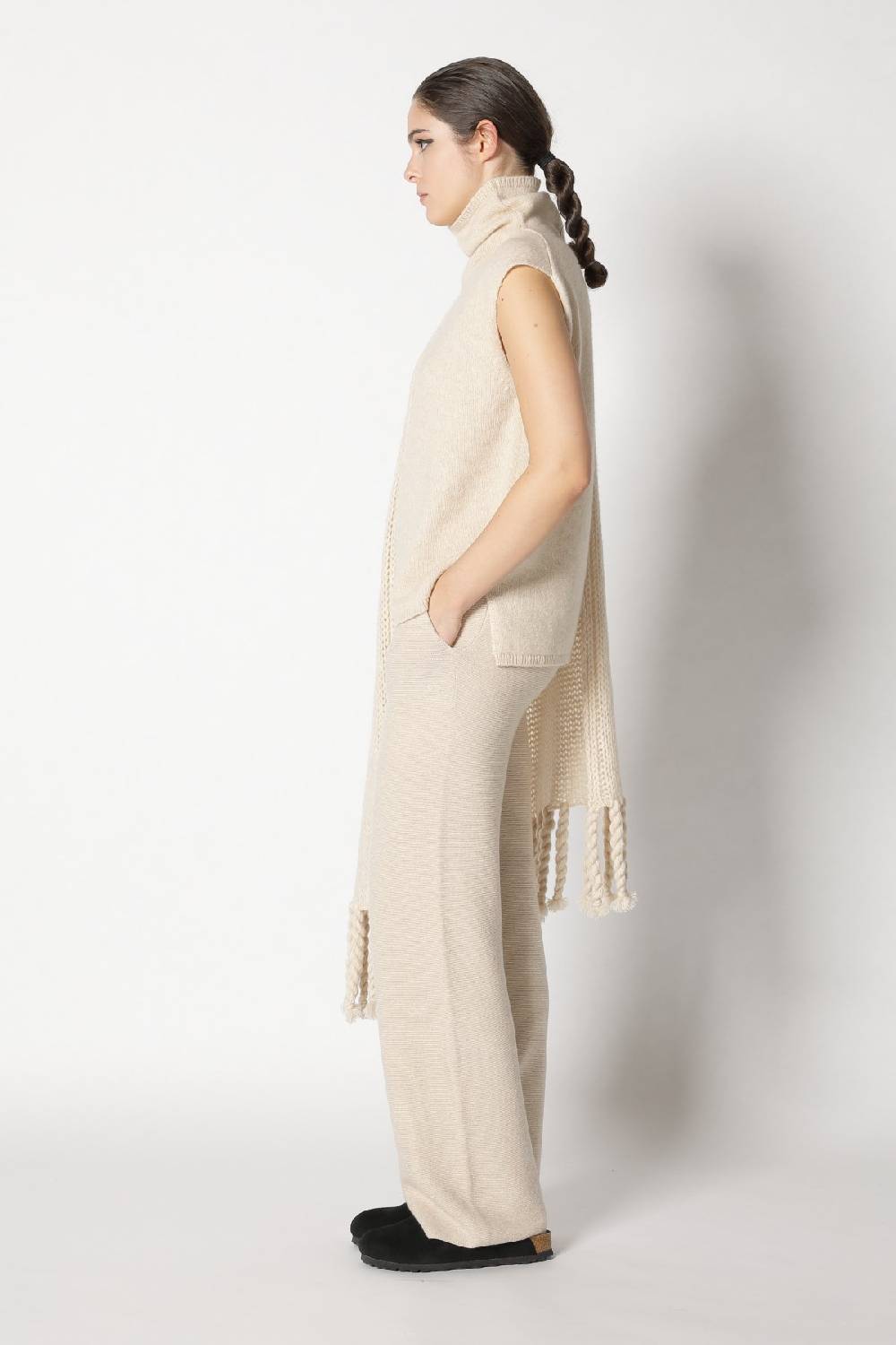 Sminfinity blurry turtle top + blurry chunky scarf + garter palazzo pants Günstiger Verkauf