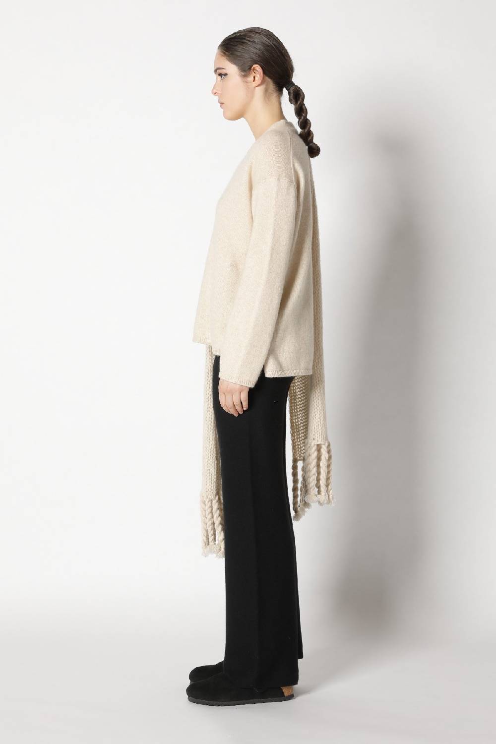 Sminfinity blurry V jumper + blurry chunky scarf + garter palazzo pants Blitzverkäufe