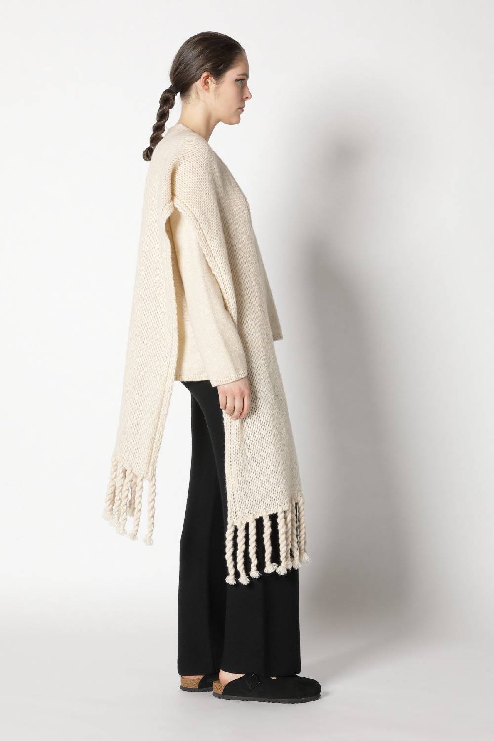 Sminfinity blurry V jumper + blurry chunky scarf + garter palazzo pants Blitzverkäufe