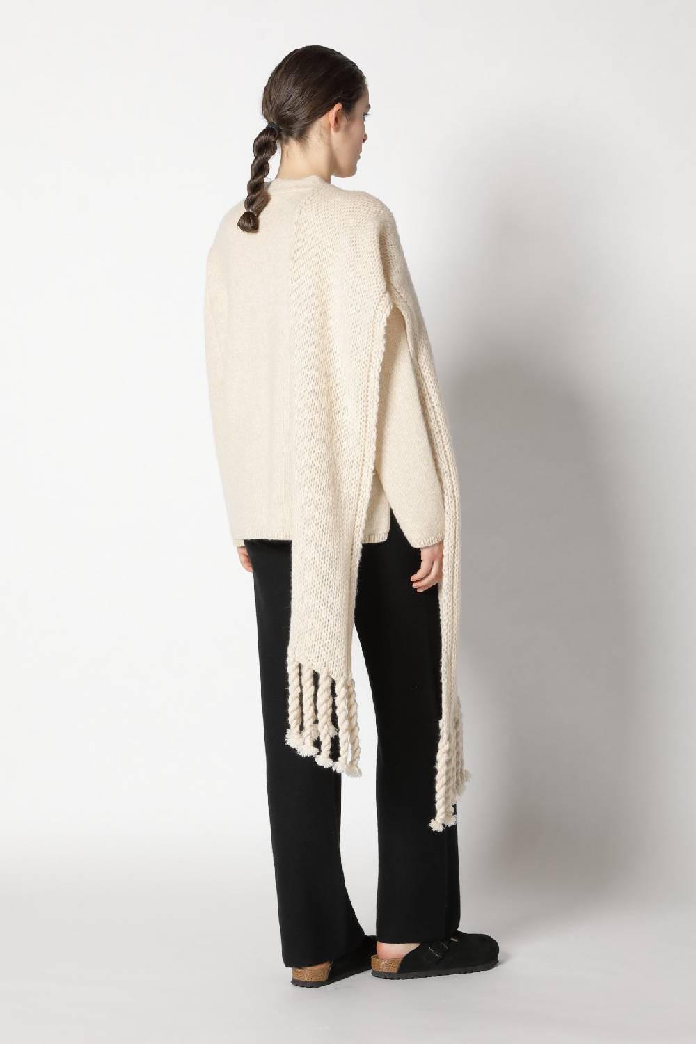 Sminfinity blurry V jumper + blurry chunky scarf + garter palazzo pants Blitzverkäufe