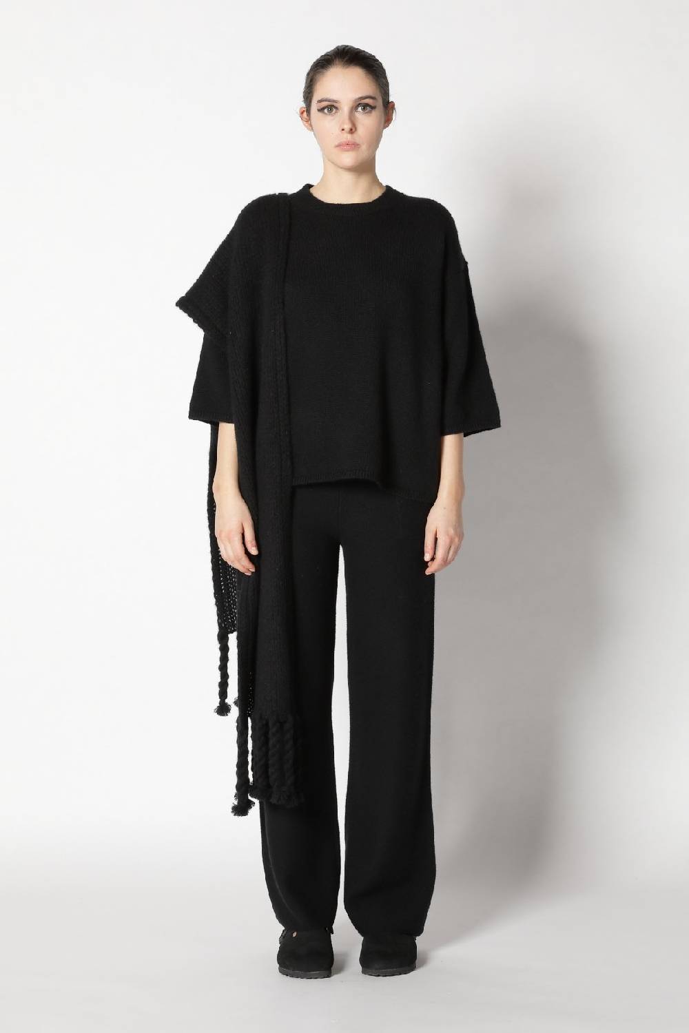 Sminfinity blurry crew jumper + blurry chunky scarf + garter palazzo pants Limitierter Zeitrabatt