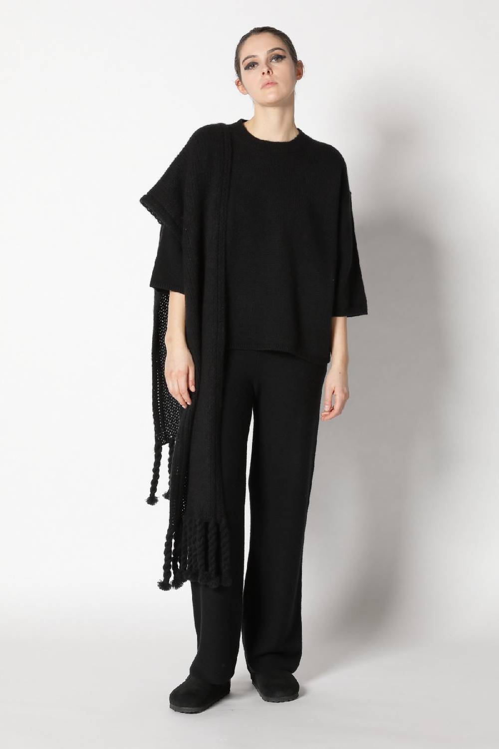 Sminfinity blurry crew jumper + blurry chunky scarf + garter palazzo pants Limitierter Zeitrabatt