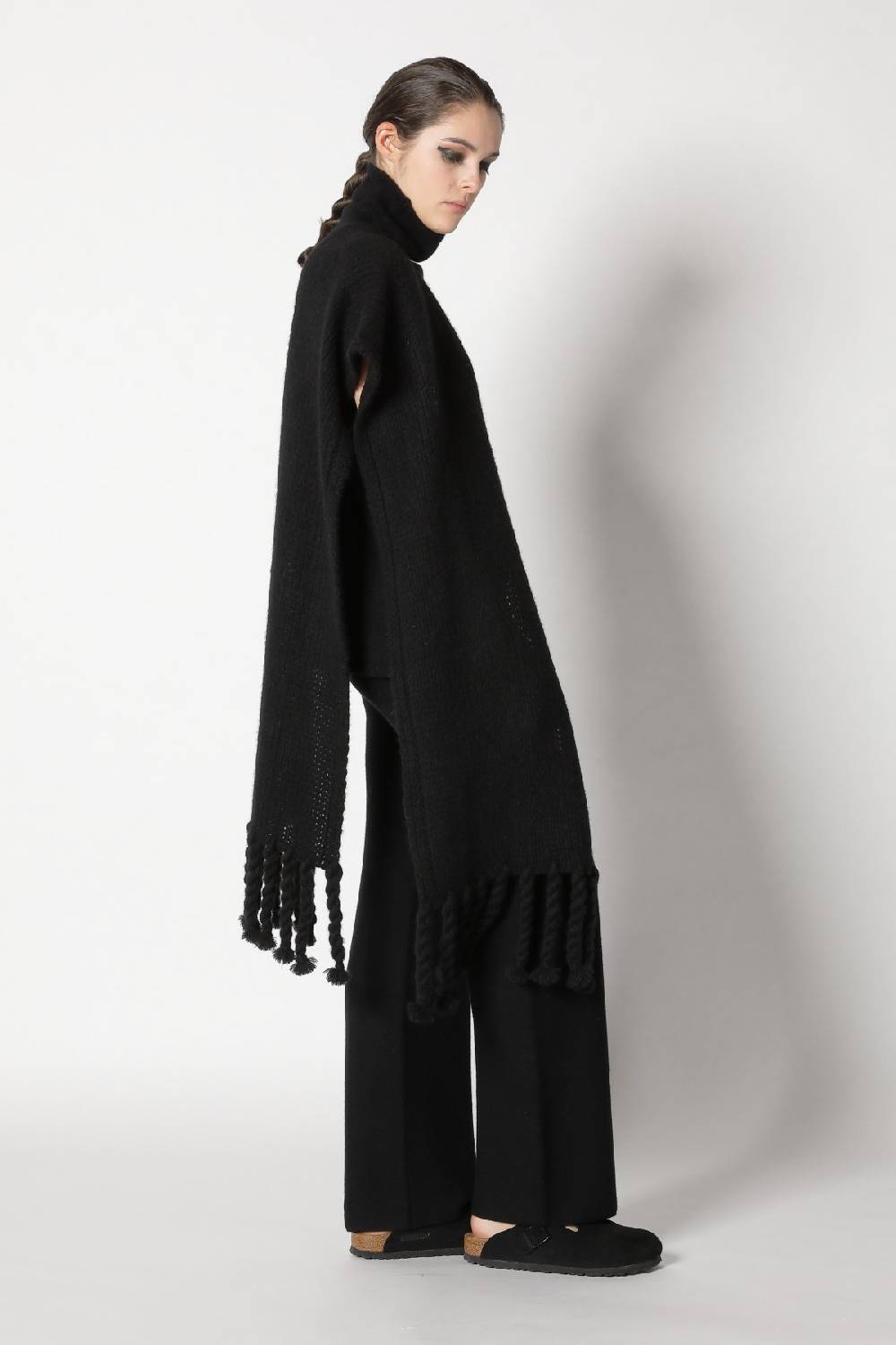 Sminfinity blurry turtle top + blurry chunky scarf + garter palazzo pants Fabrik Onlineshop