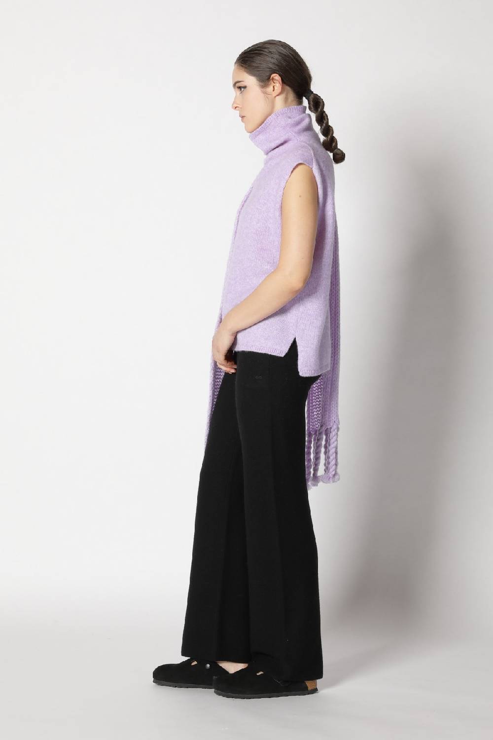 Sminfinity blurry turtle top + blurry chunky scarf + garter palazzo pants Sonderangebot