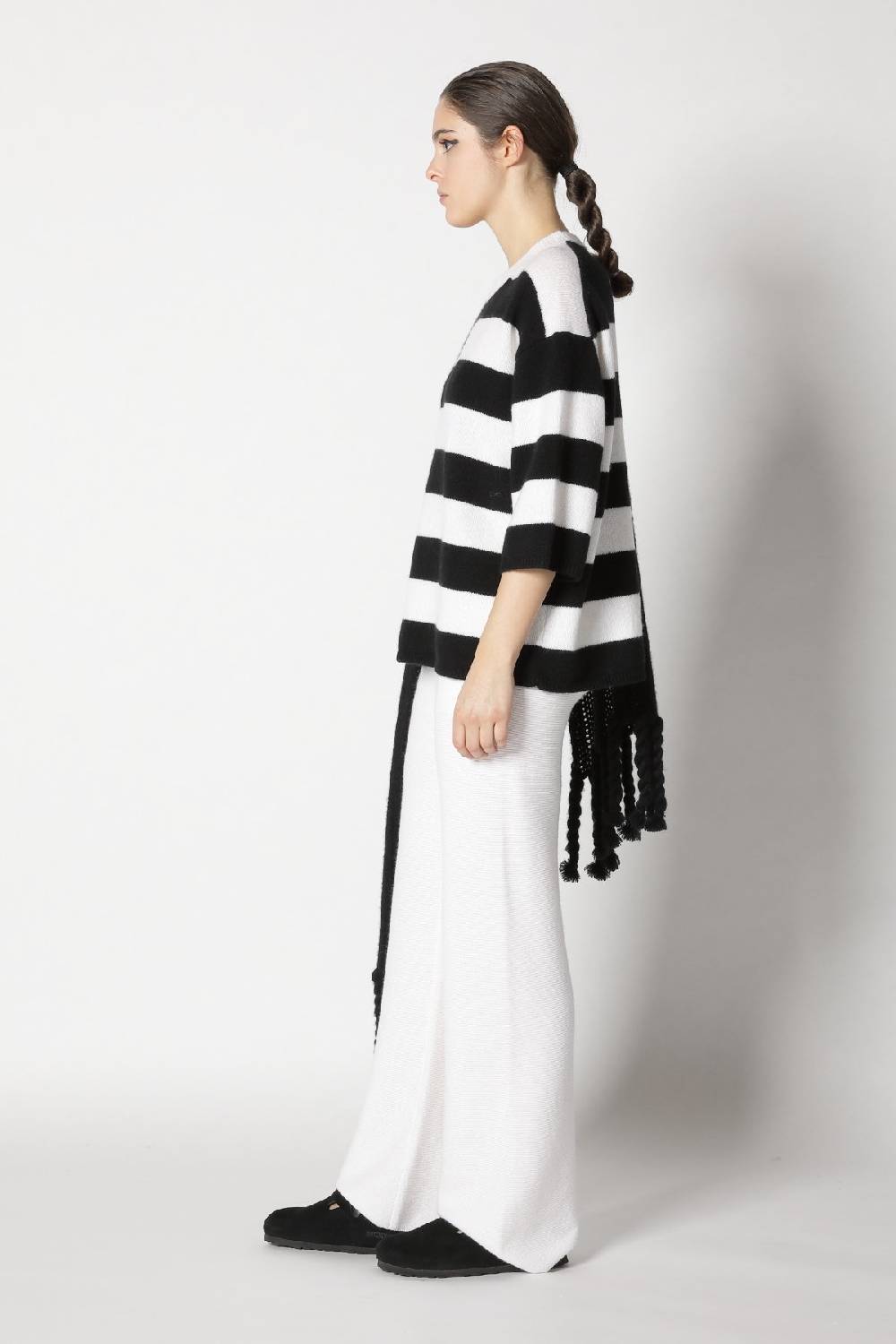 Sminfinity blurry stripe jumper + blurry chunky scarf + garter palazzo pants Versandkostenfrei