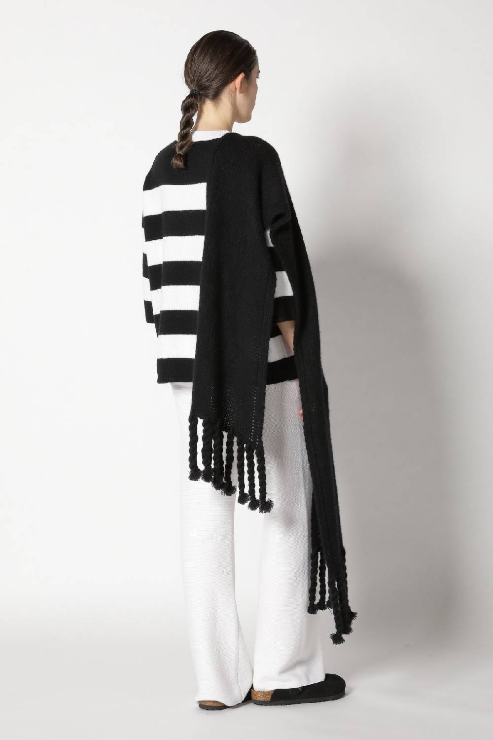 Sminfinity blurry stripe jumper + blurry chunky scarf + garter palazzo pants Großer Ausverkauf