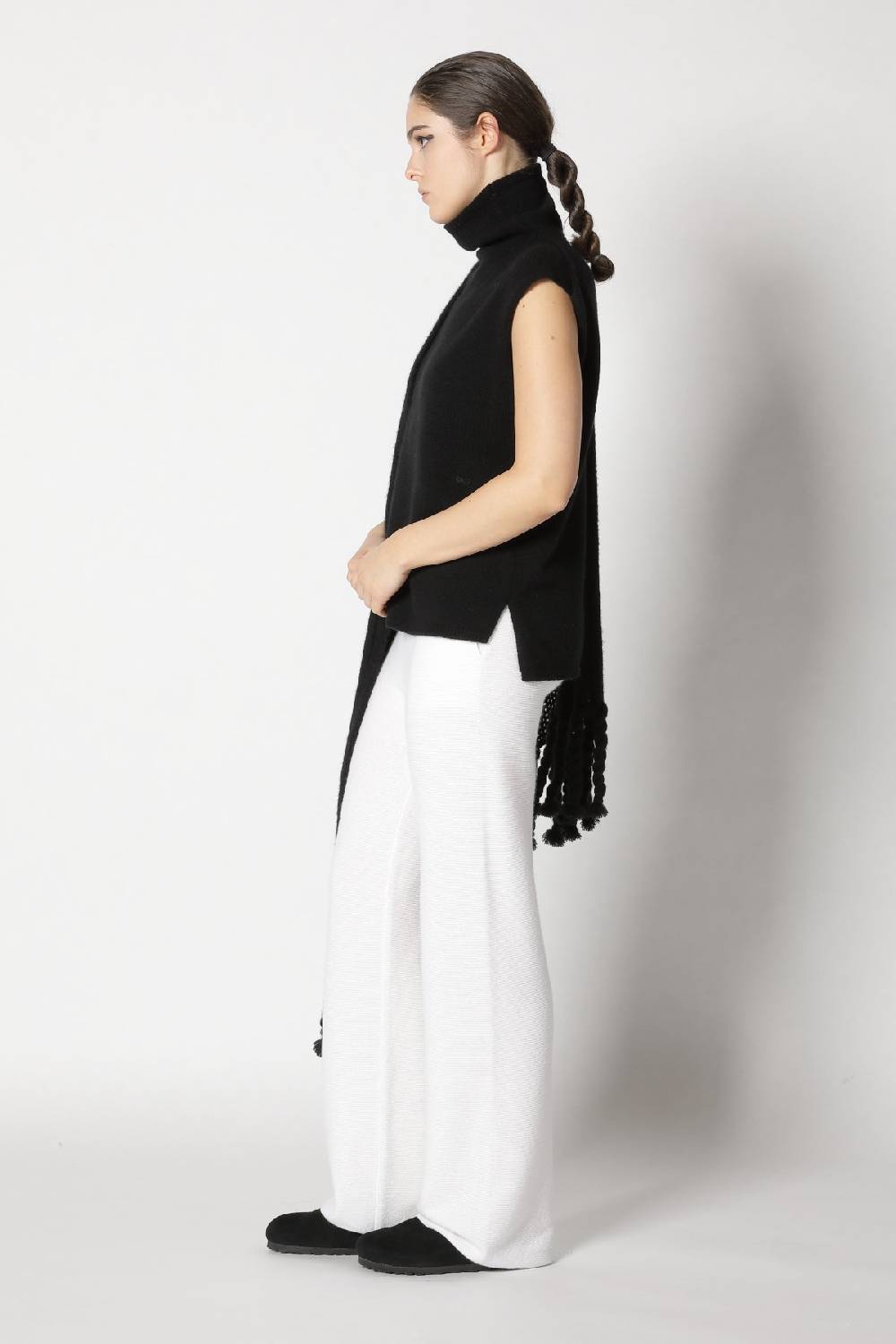 Sminfinity blurry turtle top + blurry chunky cardy + garter palazzo pants Flash Sale