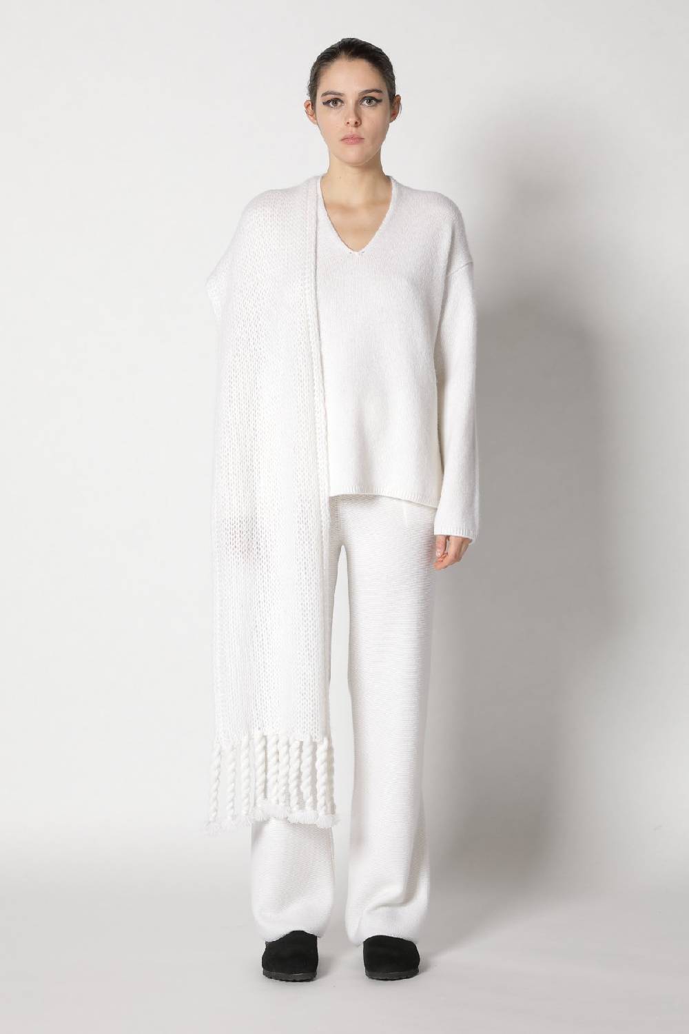 Sminfinity blurry V jumper + blurry chunky scarf + garter palazzo pants Begrenztes Angebot