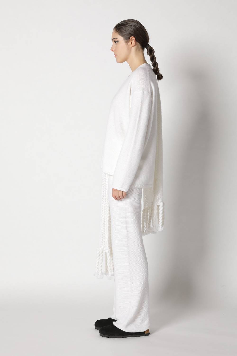 Sminfinity blurry V jumper + blurry chunky scarf + garter palazzo pants Begrenztes Angebot