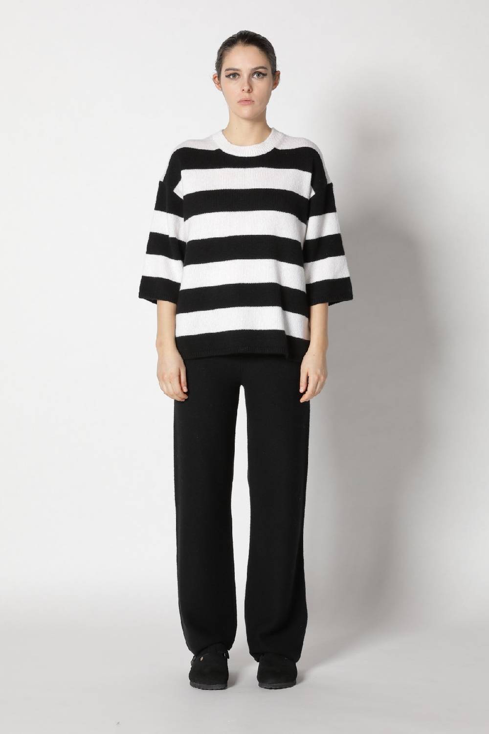 Sminfinity blurry stripe jumper + garter palazzo pants Saisonschlussverkauf
