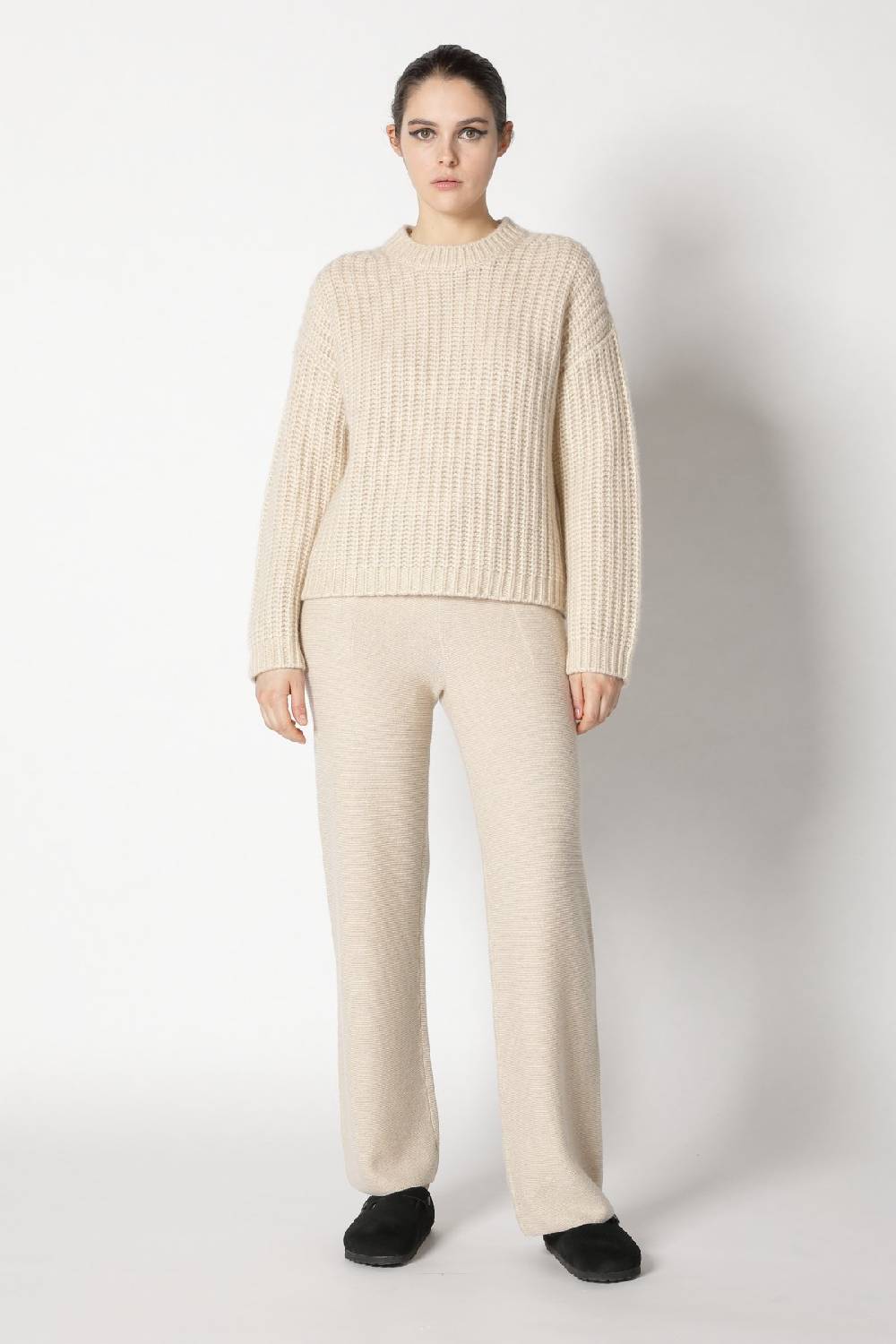 Sminfinity blurry chunky crewneck + garter palazzo pants Black Friday