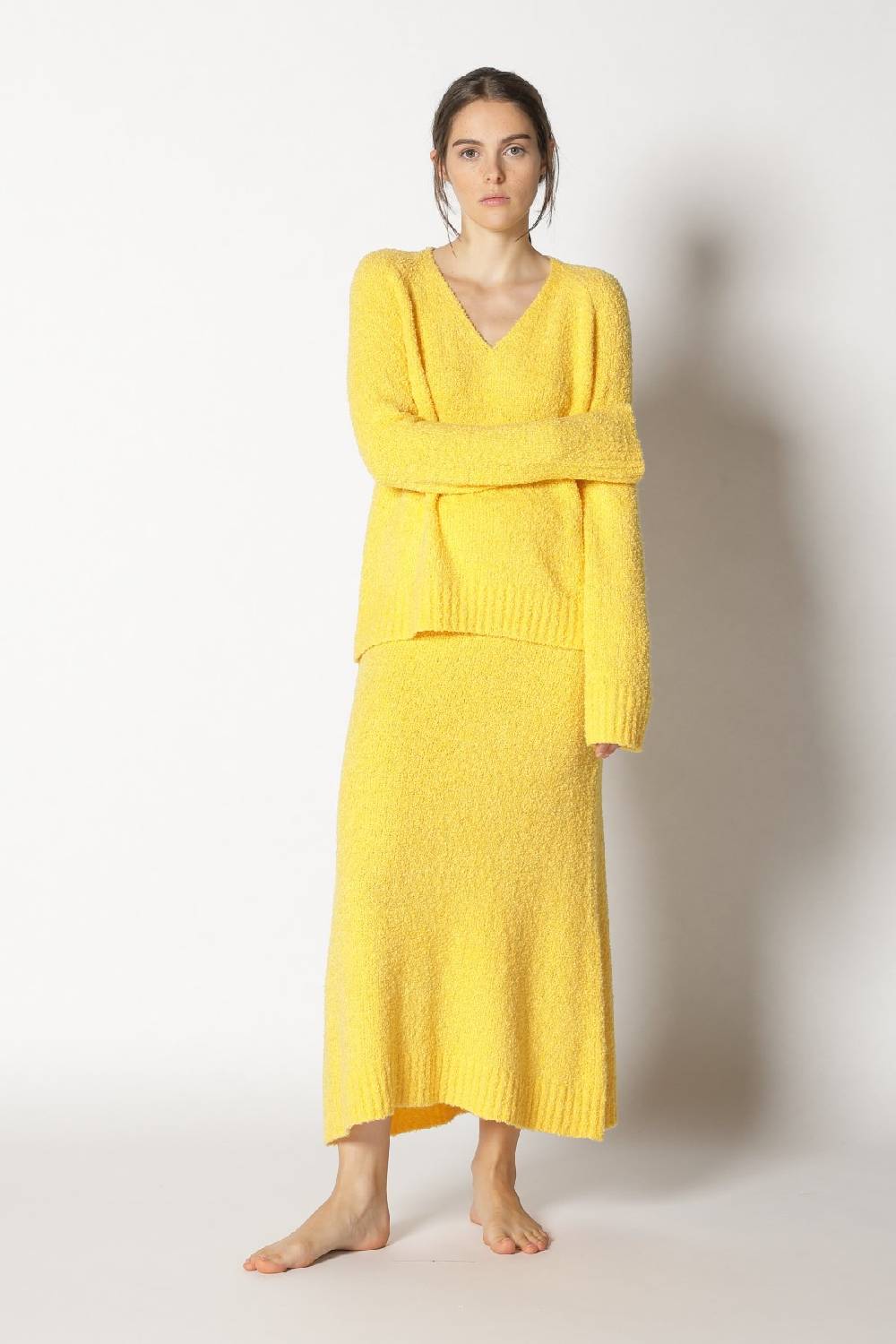 Sminfinity bouclé V neck + bouclé A skirt Clearance-Verkauf