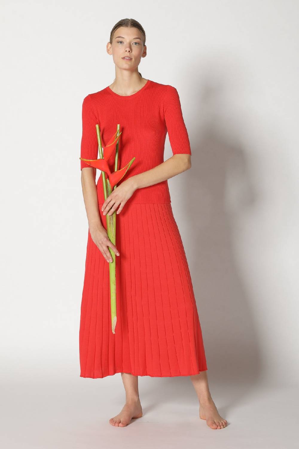 Sminfinity silky rib crew T + silky sun rib skirt Günstig kaufen