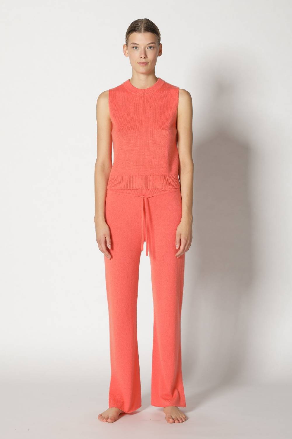Sminfinity pure 2 ply crew top + pure slitted pants Online Shopping