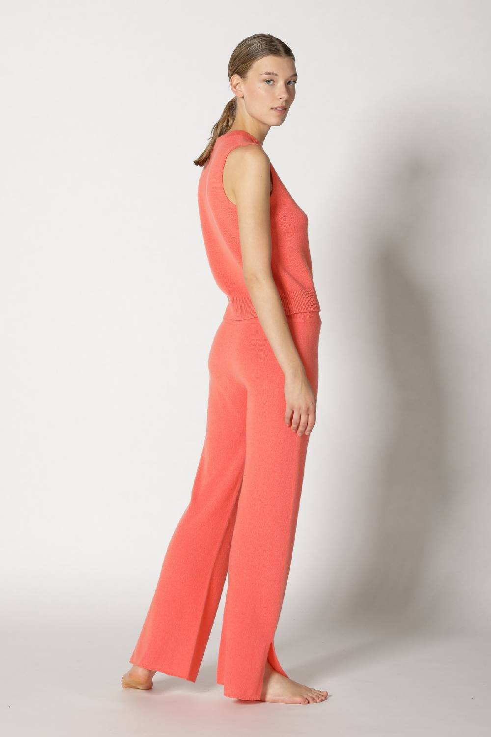 Sminfinity pure 2 ply crew top + pure slitted pants Online Shopping