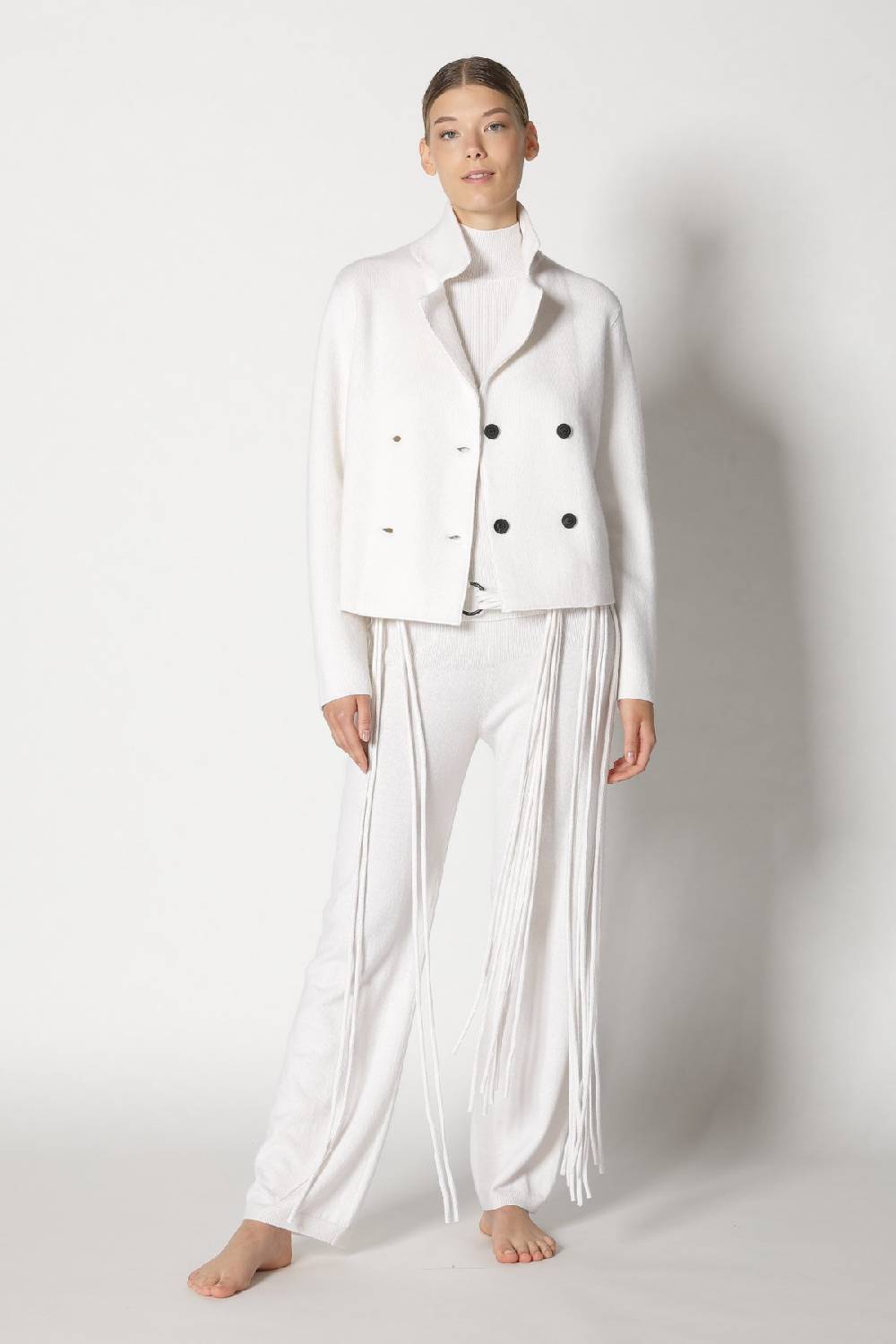 Sminfinity chilly cropped jacket + chilly fitted top + chilly pants + hang loose ring belt