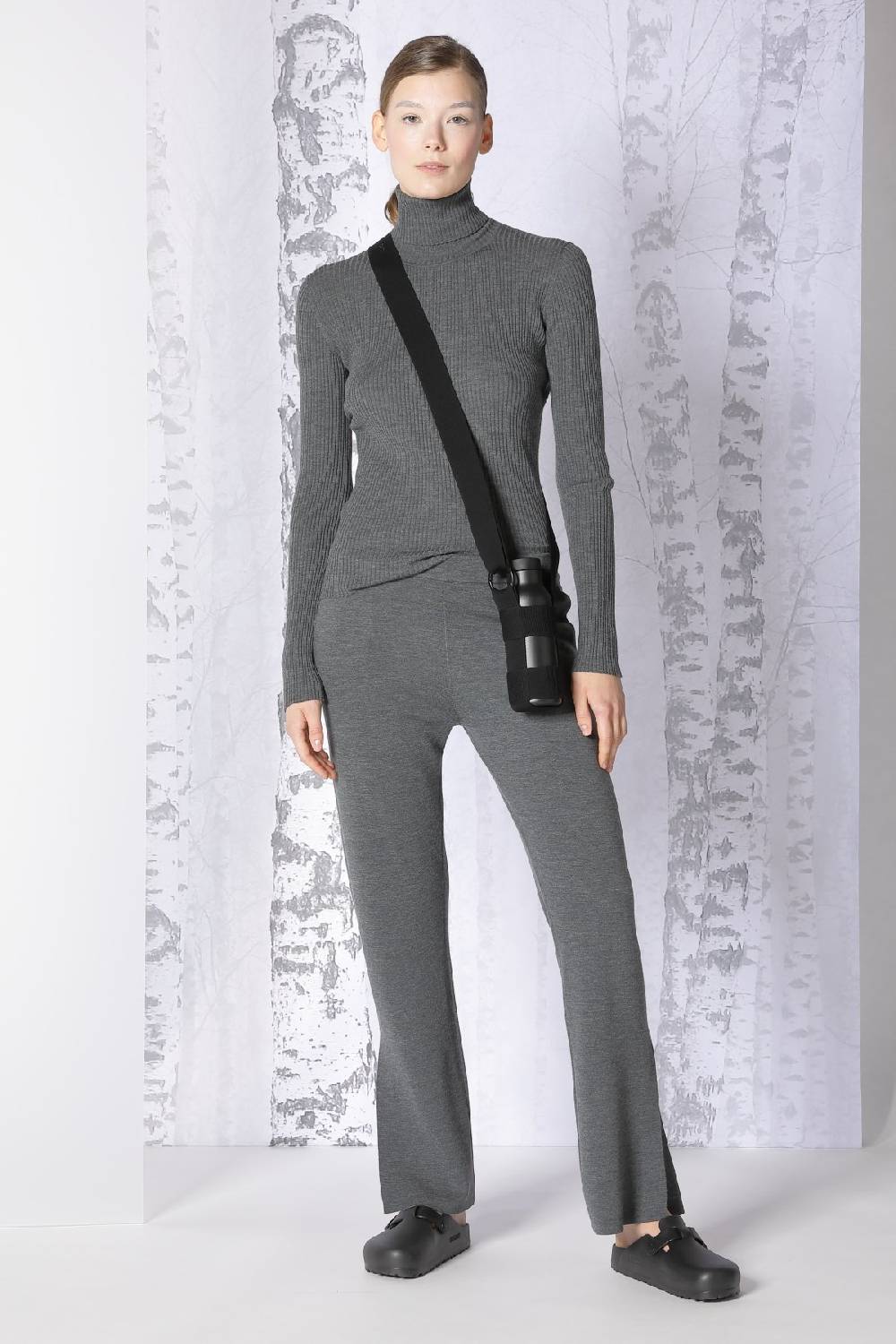 Sminfinity extrafine rib turtle + milano slitted pants Bis zu 60% Rabatt