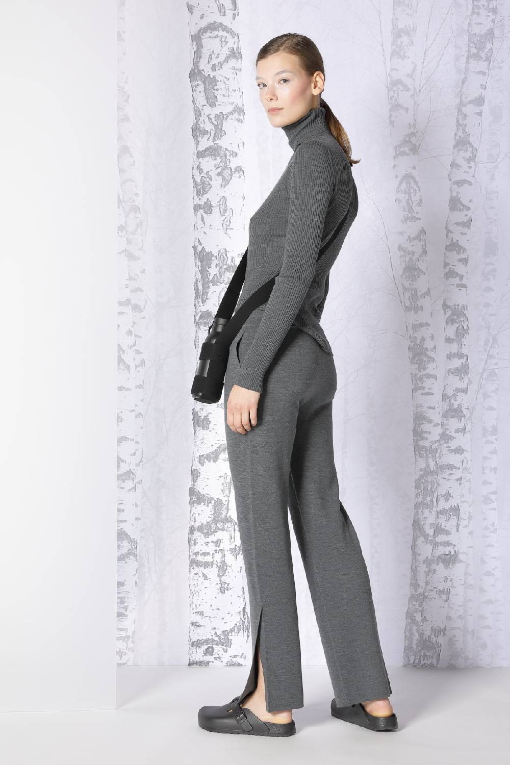 Sminfinity extrafine rib turtle + milano slitted pants Bis zu 60% Rabatt