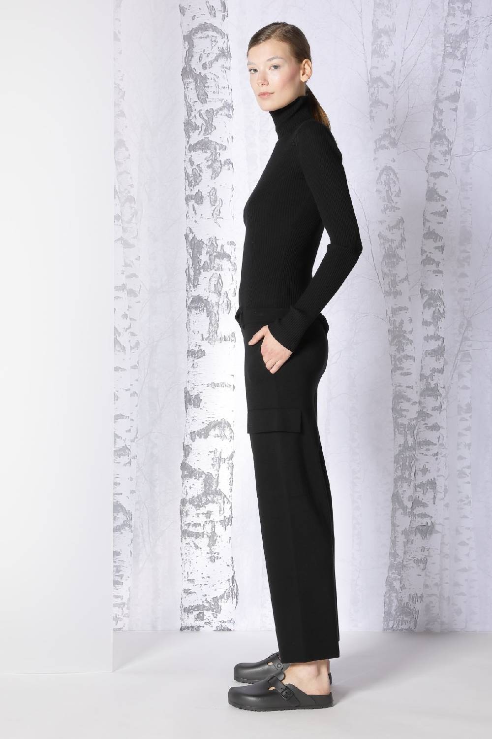 Sminfinity extrafine rib turtle + milano cropped cargo pants 50% Rabatt mit kostenlosem Versand