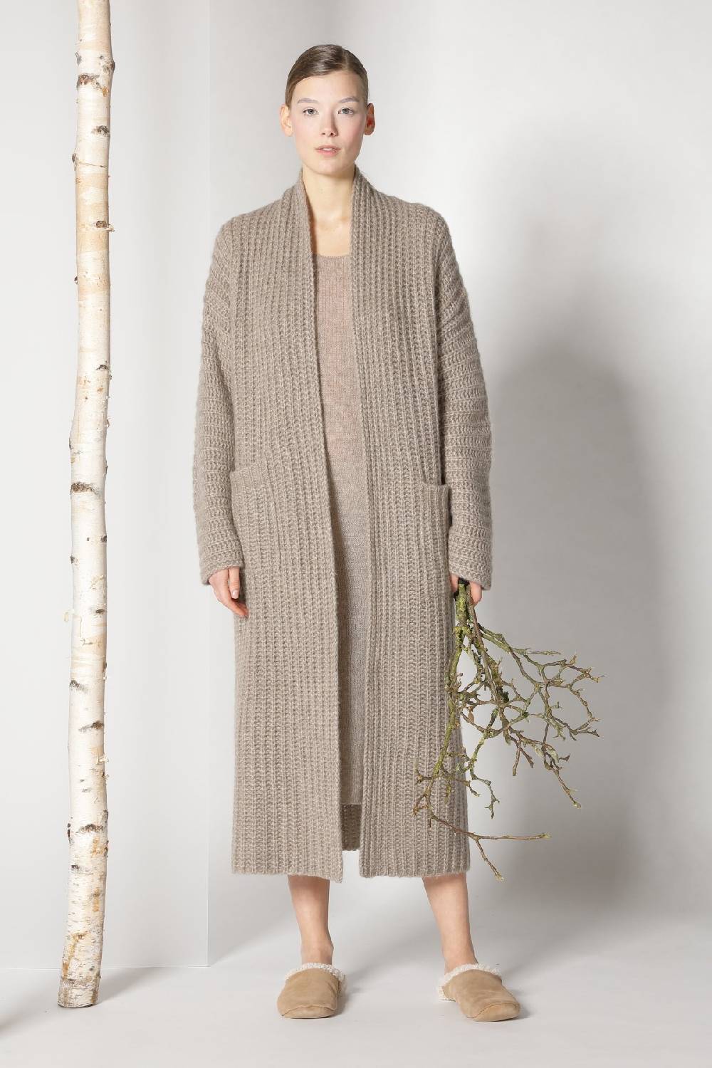 Sminfinity fluffy ribbed maxi coat + fluffy 1 Ply tank dress 2025