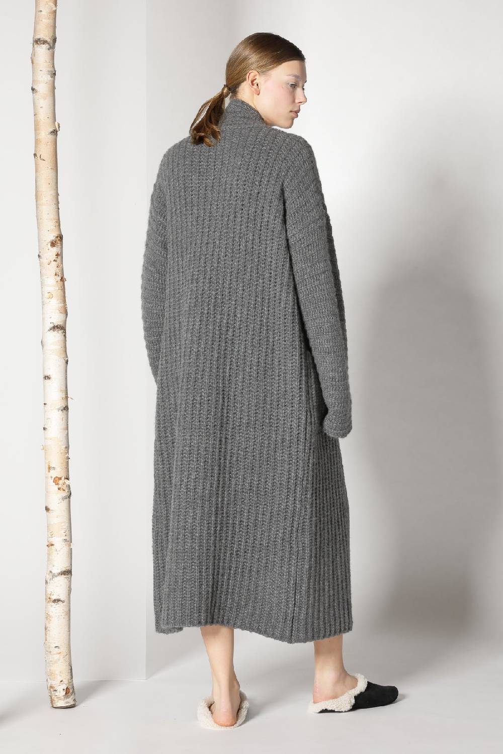 Sminfinity fluffy ribbed maxi coat + fluffy 1 Ply tank dress Outlet