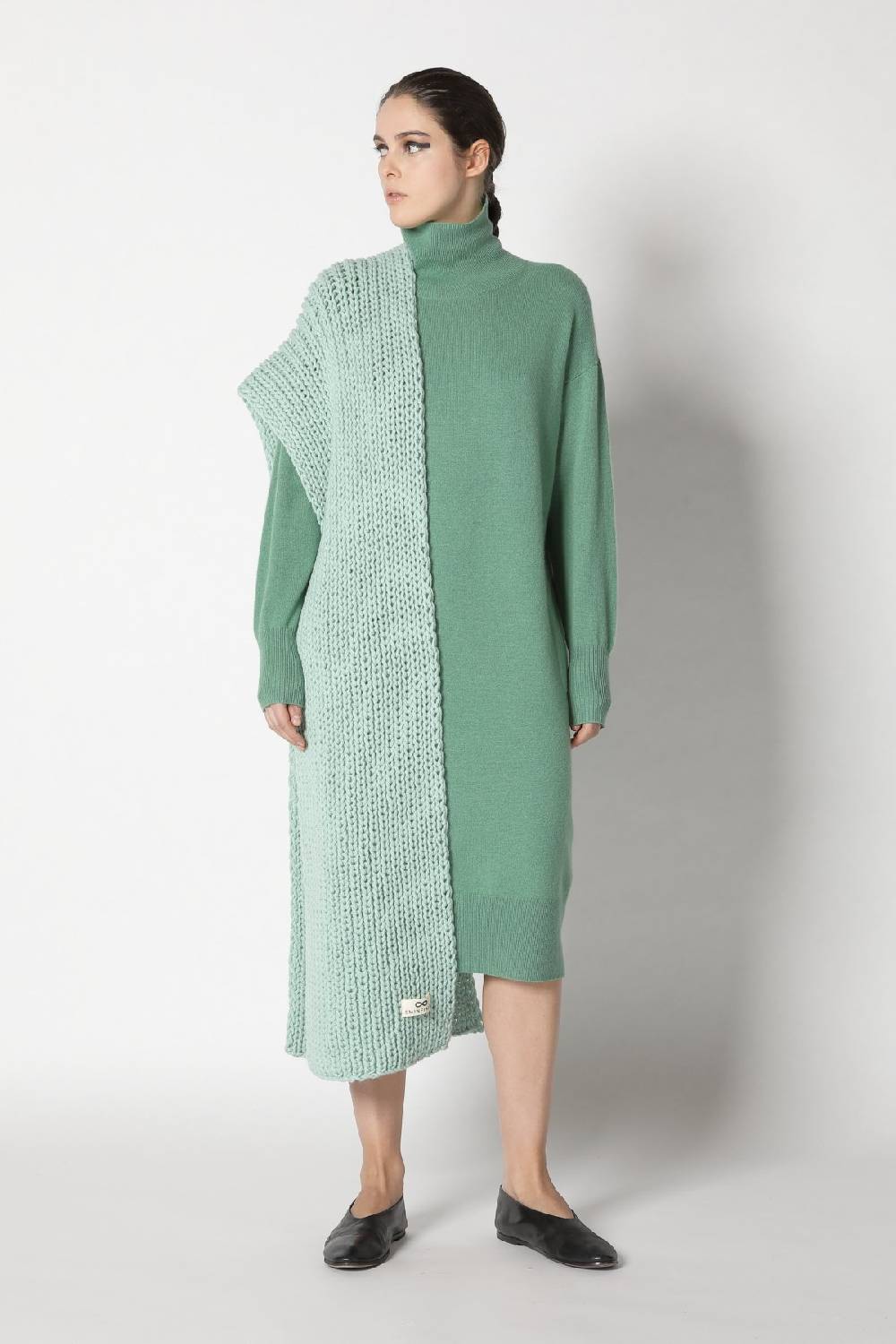 Sminfinity infinite turtle dress + loosely 1x1 rib scarf Fabrikpreis