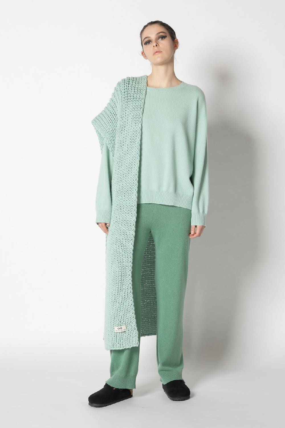 Sminfinity infinite crew jumper + infinite palazzo pants + loosely 1x1 rib scarf Rabatt