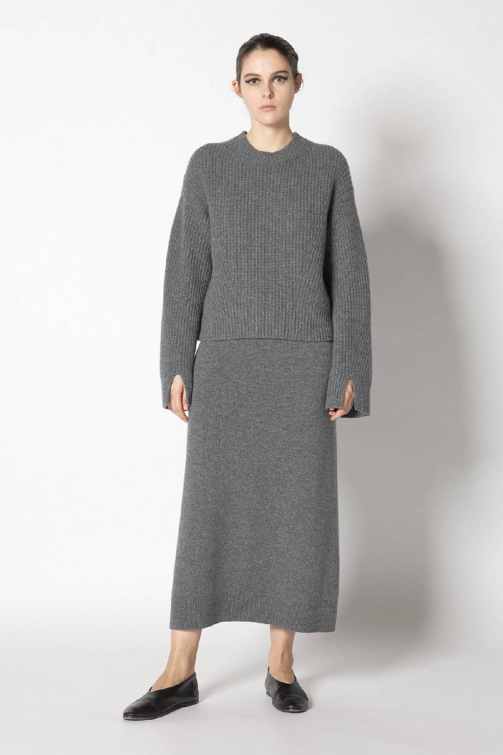 Sminfinity icon rib crew neck + pure A skirt Lagerräumung
