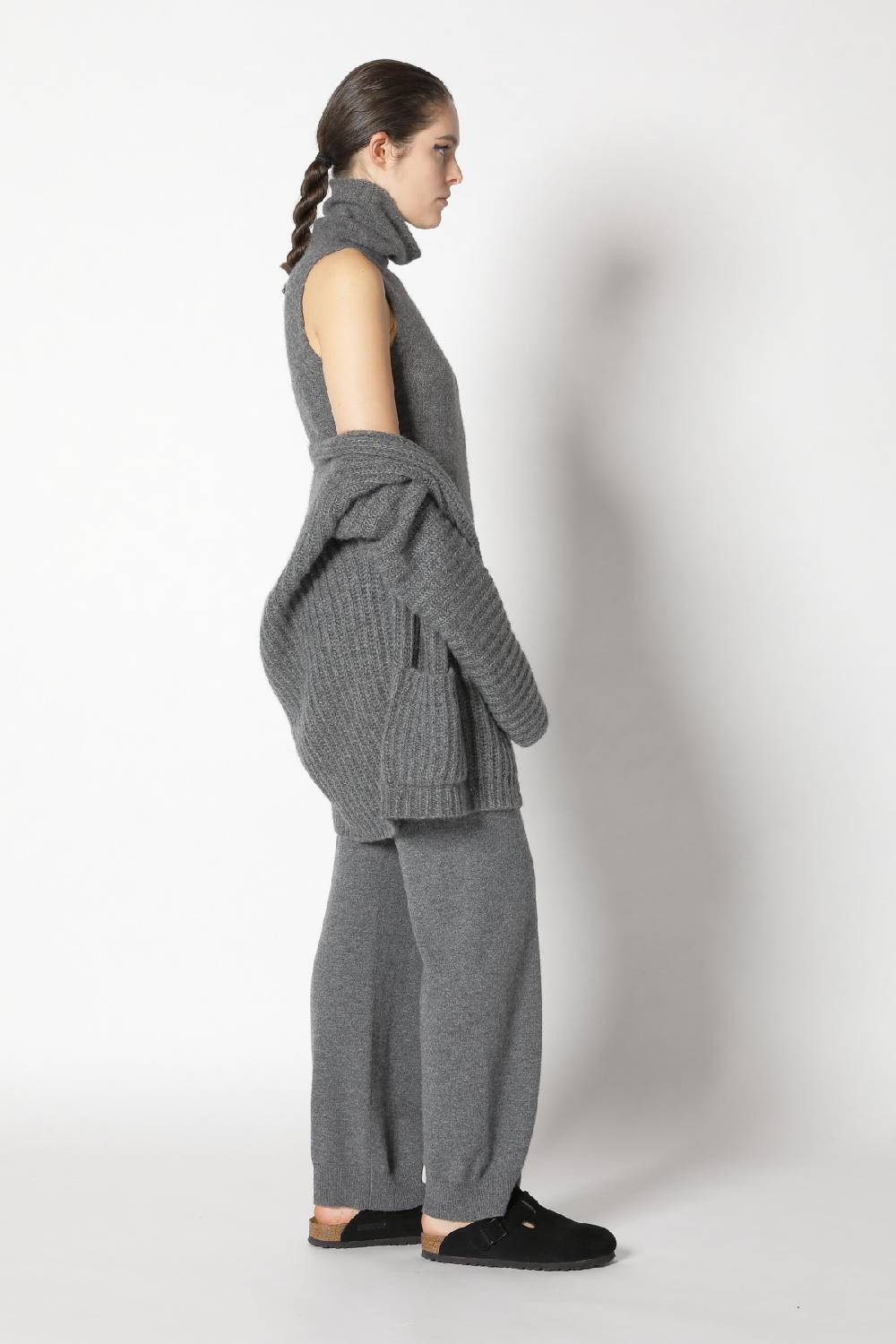 Sminfinity fluffy turtle top + fluffy rib jacket + infinite palazzo pants Top Angebot