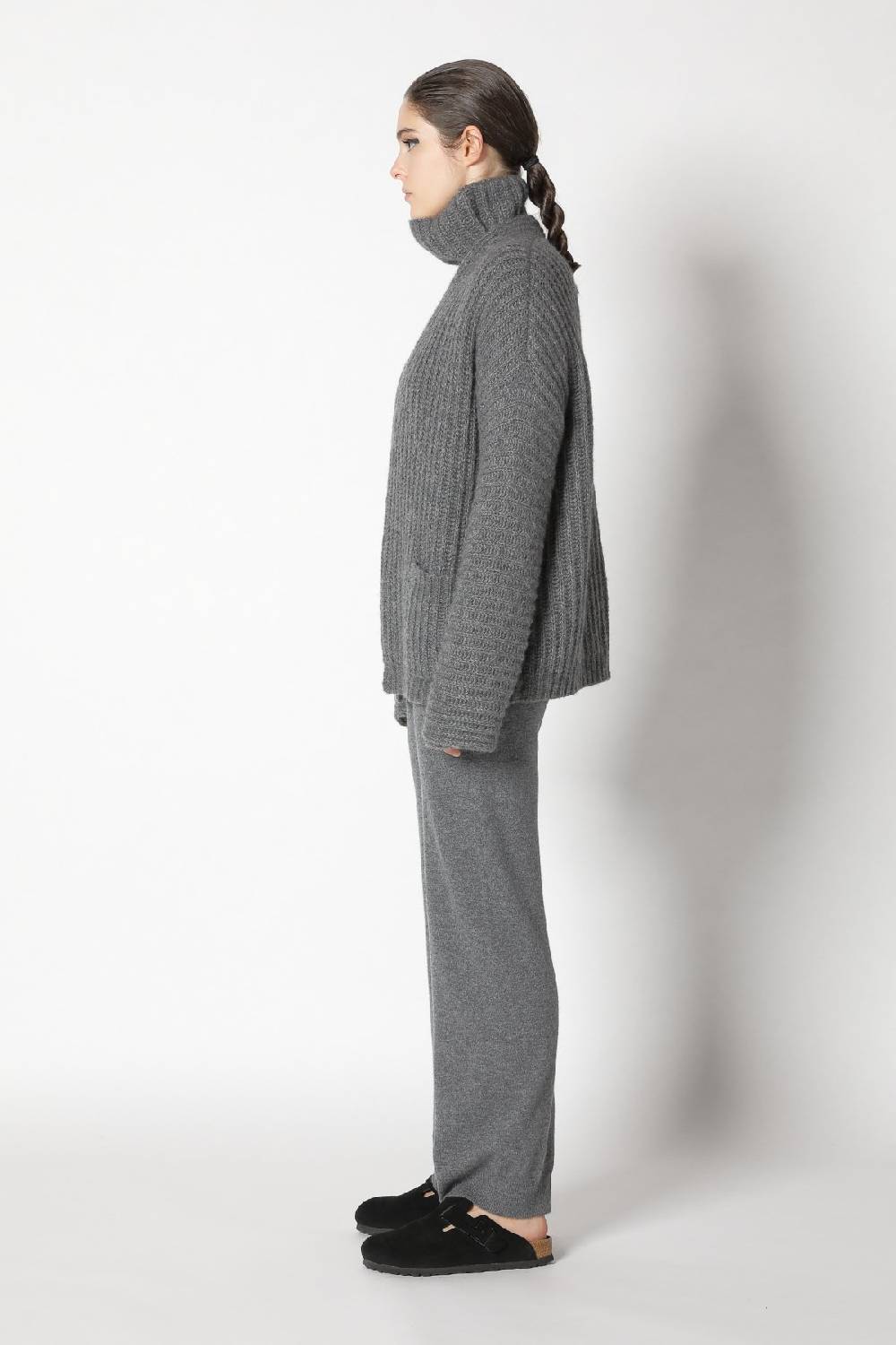 Sminfinity fluffy rib jacket + fluffy rib turtle + infinite palazzo pants Online Outlet
