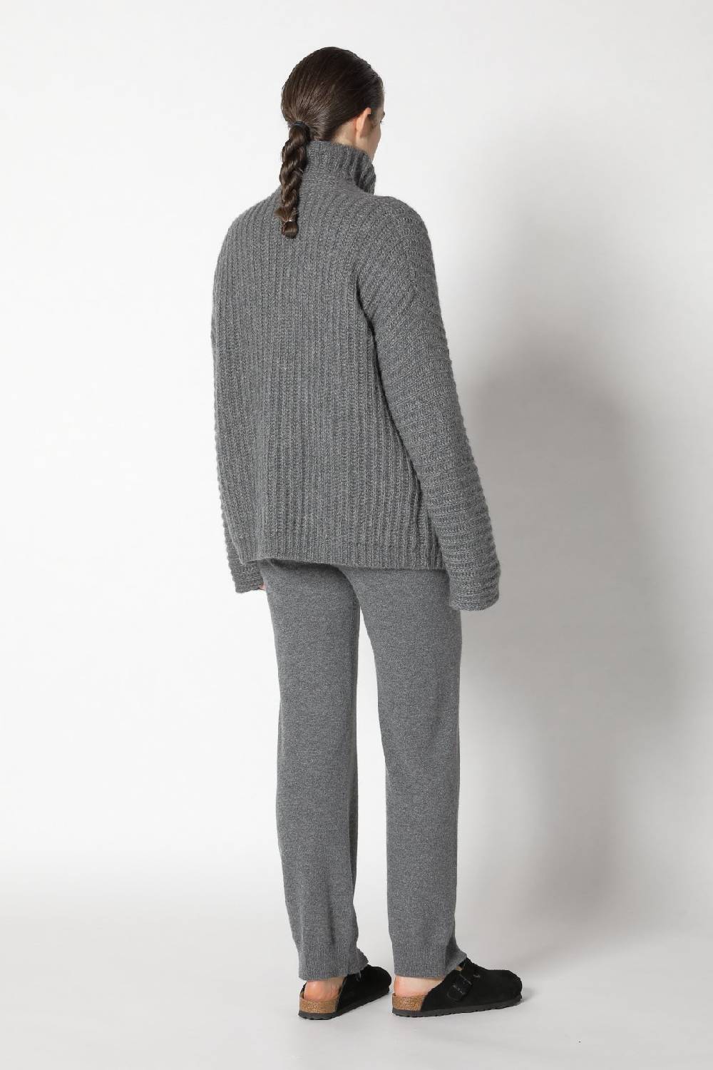 Sminfinity fluffy rib jacket + fluffy rib turtle + infinite palazzo pants Online Outlet