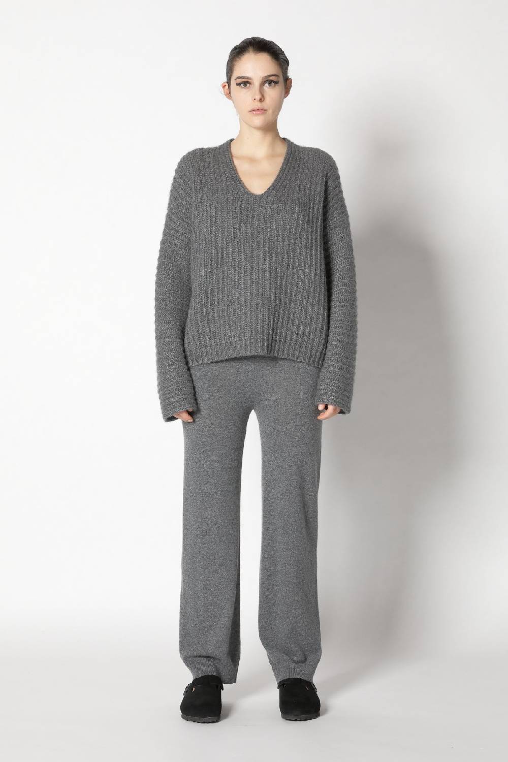 Sminfinity fluffy rib v neck + fluffy triangle + infinite palazzo pants Exklusive Angebote