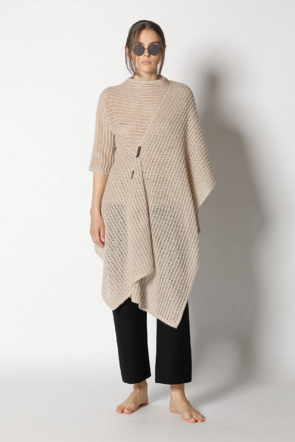 Sminfinity fluffy airy mockneck + fluffy airy plaid + garter cropped pants Black Friday Preise
