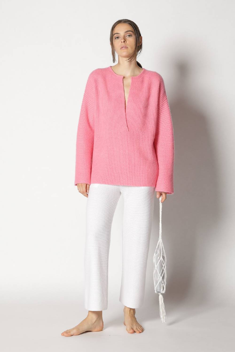Sminfinity fluffy rib jumper + garter cropped pants Im Verkauf