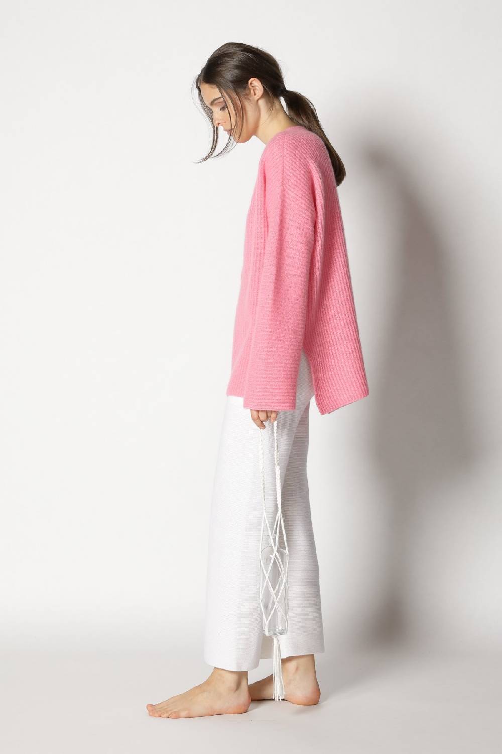 Sminfinity fluffy rib jumper + garter cropped pants Im Verkauf