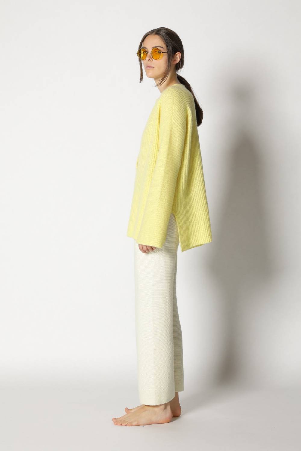 Sminfinity fluffy rib jumper + garter cropped pants Online