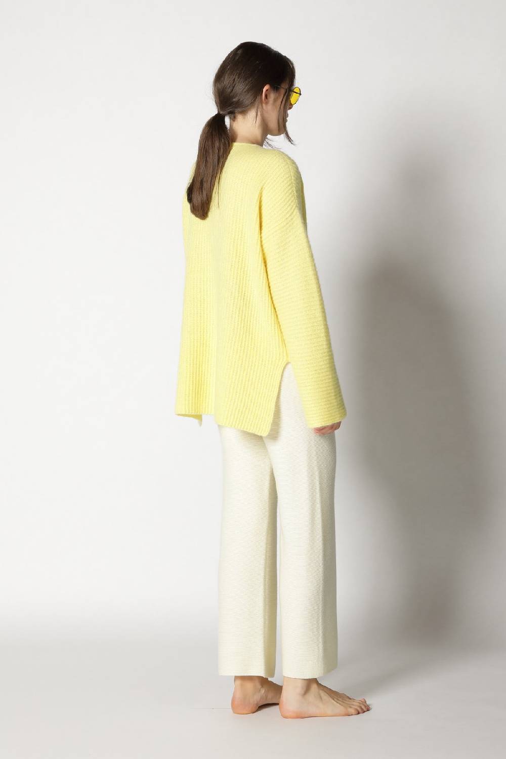 Sminfinity fluffy rib jumper + garter cropped pants Online