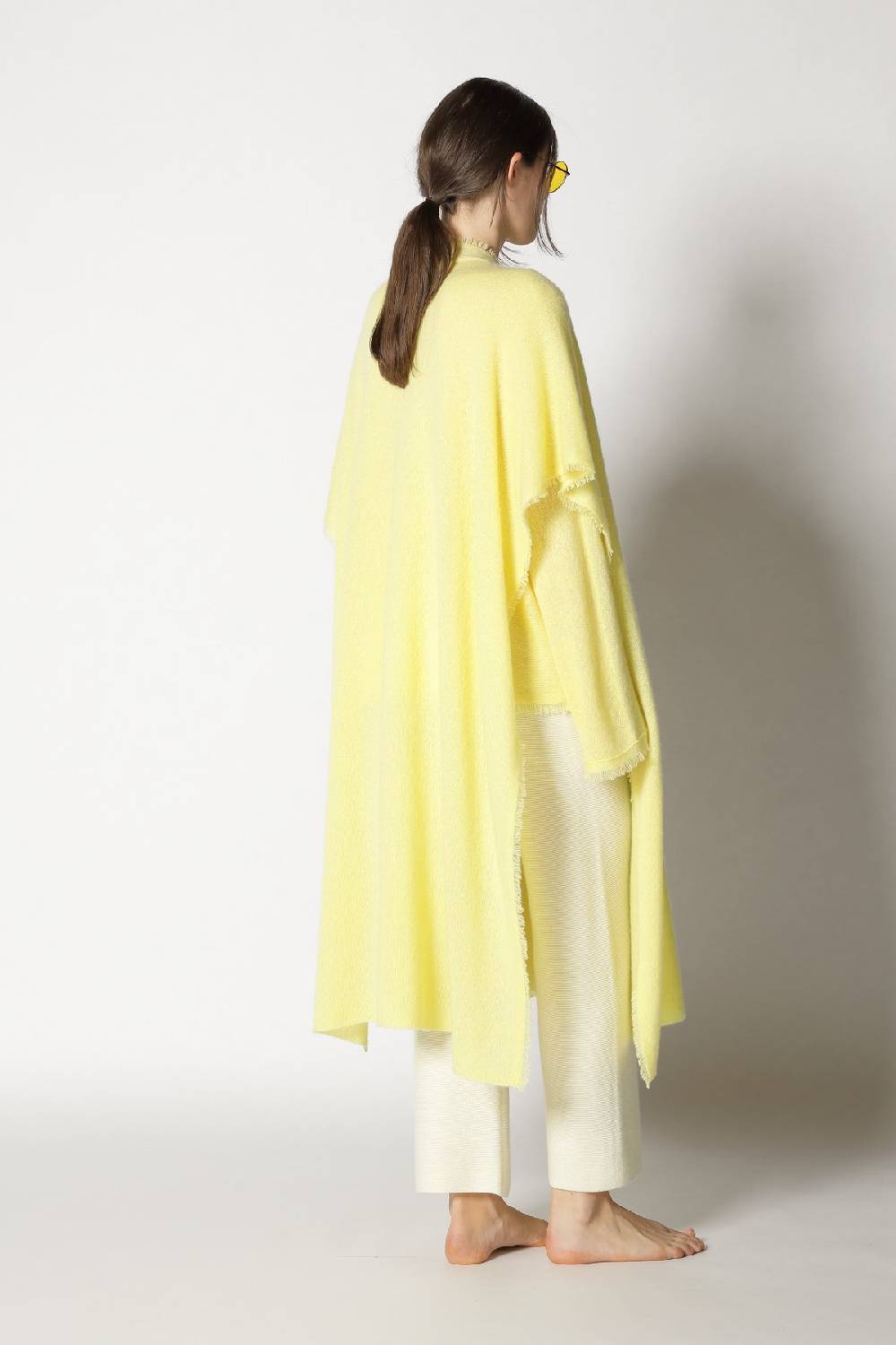 Sminfinity fluffy fringe boatneck + fluffy fringe cape + garter cropped pants Outlet