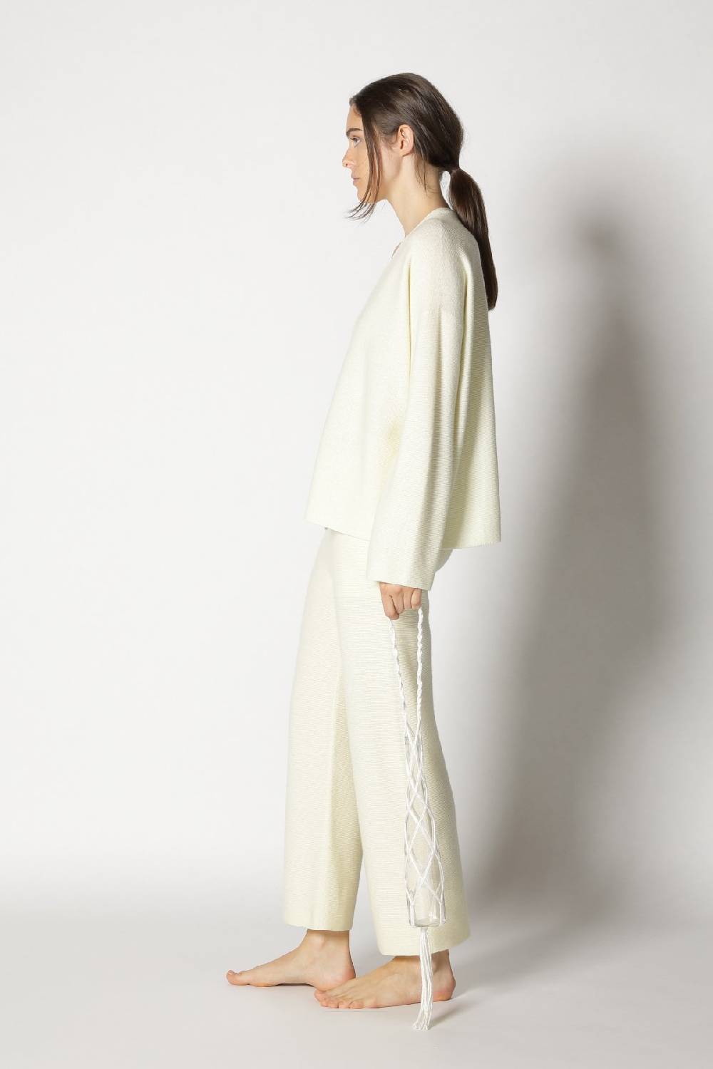 Sminfinity garter V neck + garter cropped pants Hotsell