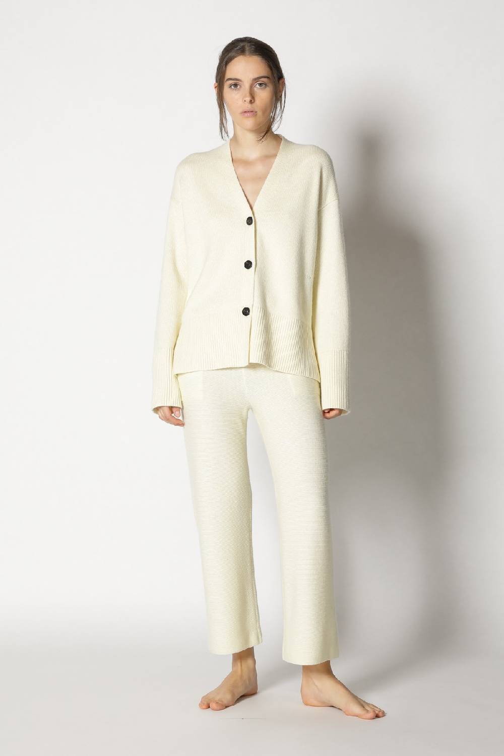 Sminfinity slouchy cardigan + garter cropped pants Schlussverkauf