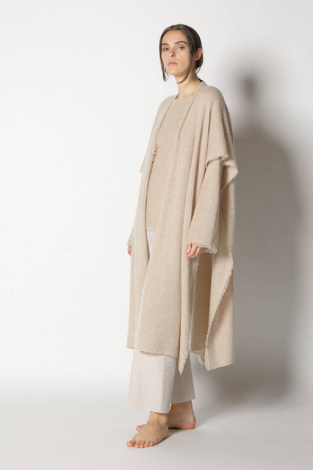 Sminfinity fluffy fringe boatneck + fluffy fringe cape + garter cropped pants Günstiger Verkauf