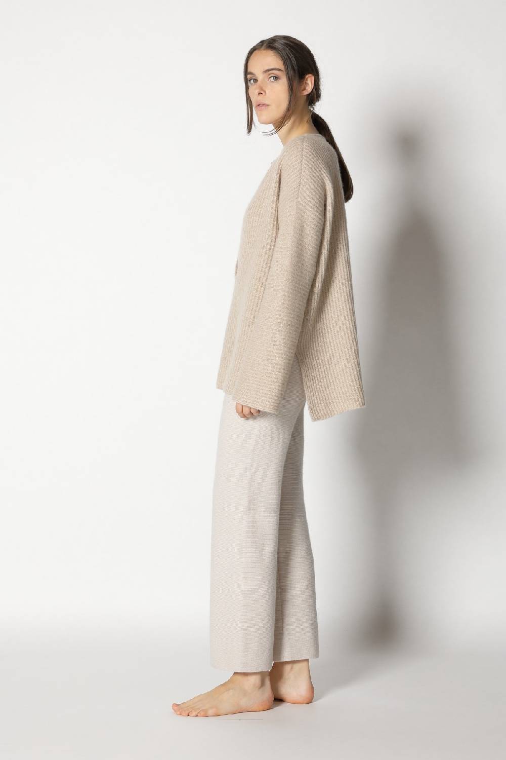 Sminfinity fluffy rib jumper + garter cropped pants Fabrikverkauf
