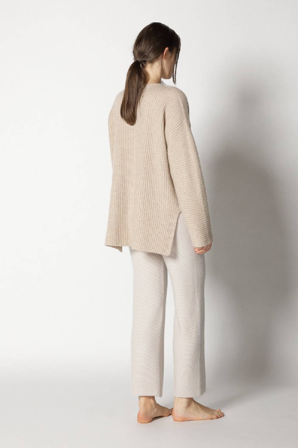 Sminfinity fluffy rib jumper + garter cropped pants Fabrikverkauf