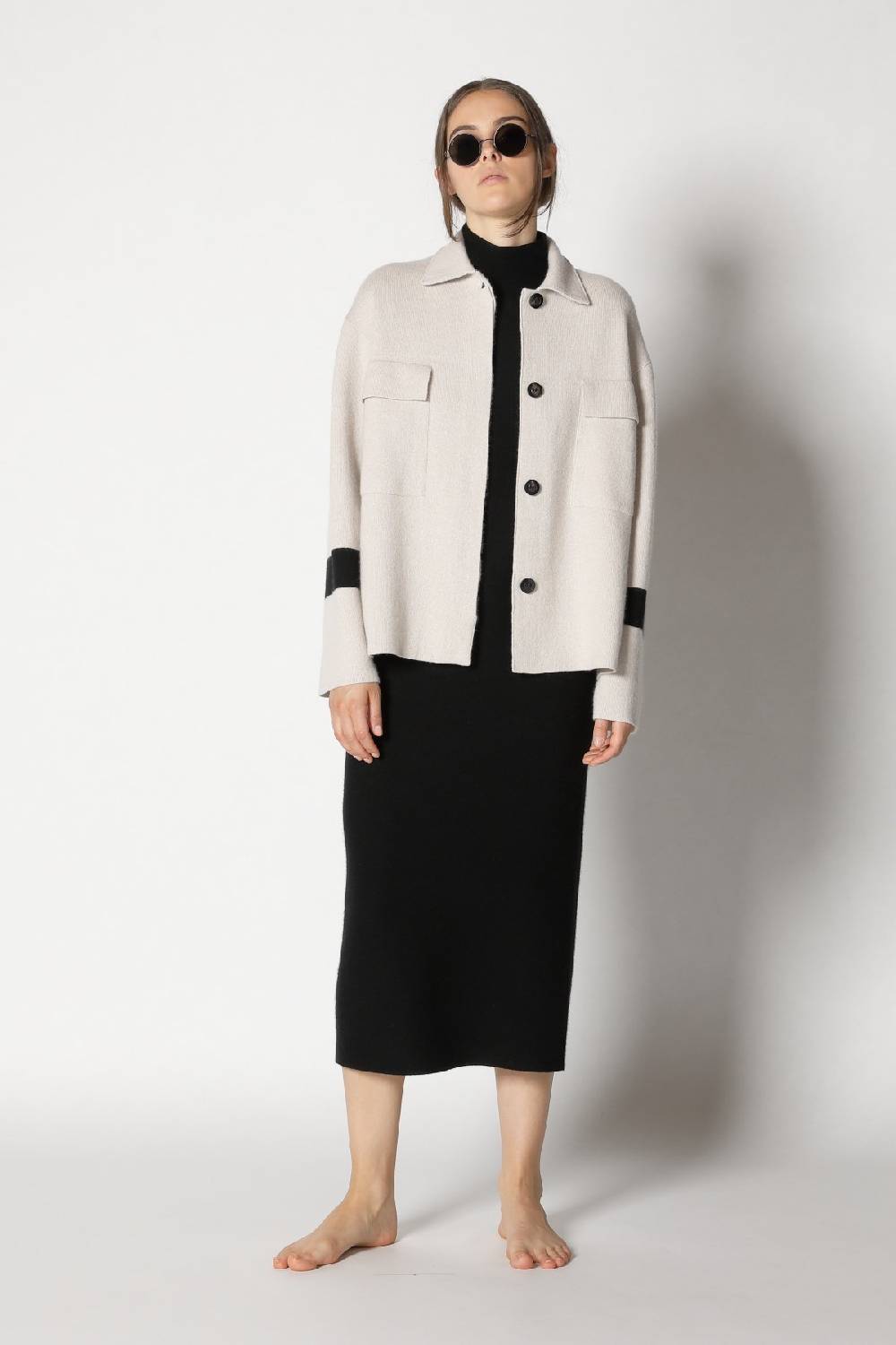 Sminfinity doubleface striped shirtjacket + garter maxi dress Fabrikpreis