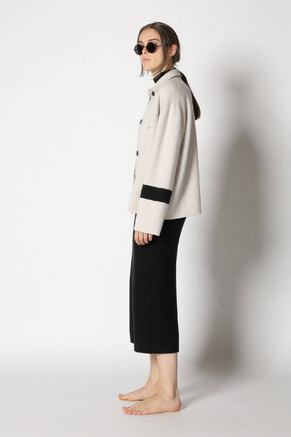Sminfinity doubleface striped shirtjacket + garter maxi dress Fabrikpreis