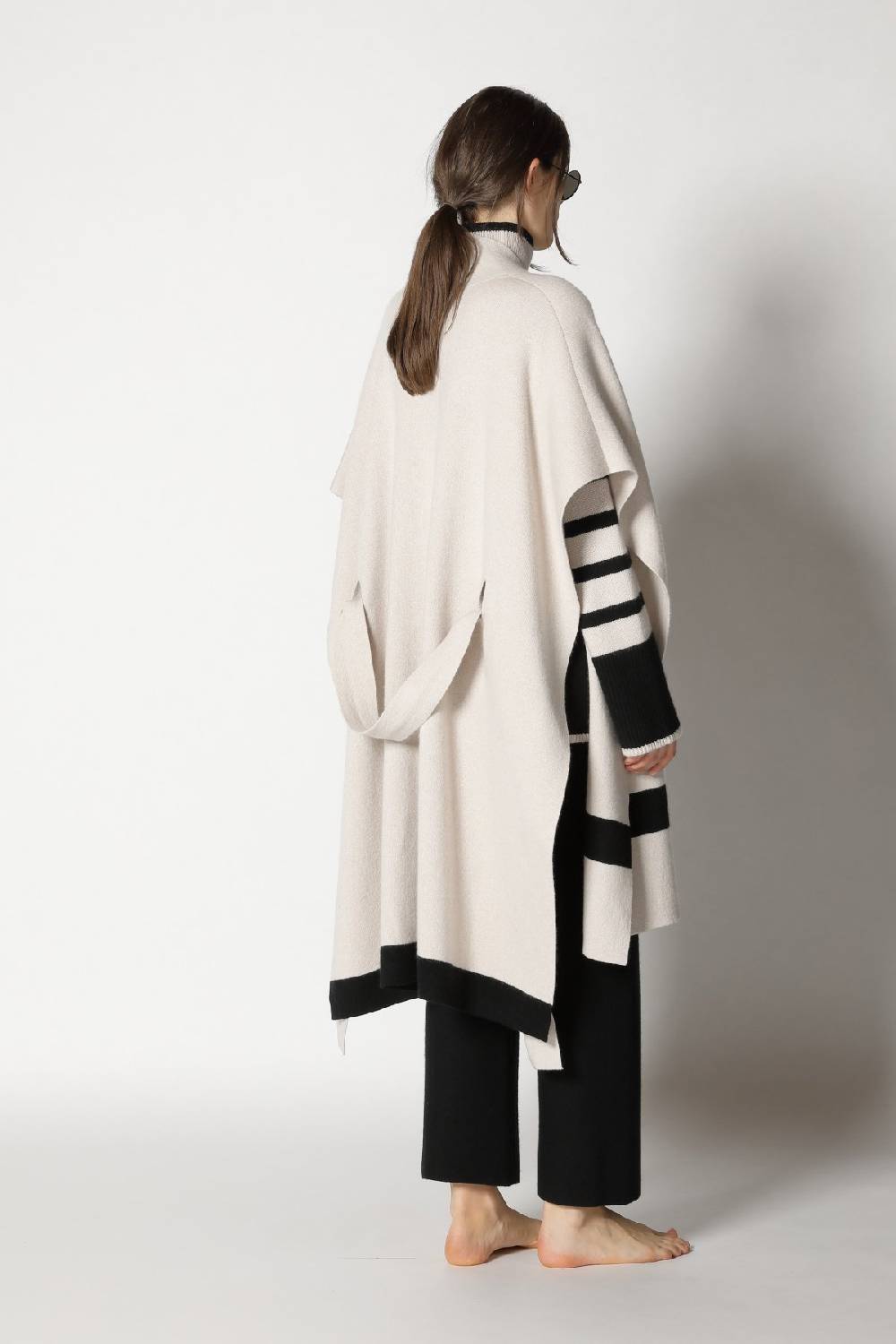 Sminfinity doubleface striped capecoat + slouchy striped turtle + gater cropped pants Sonderangebot
