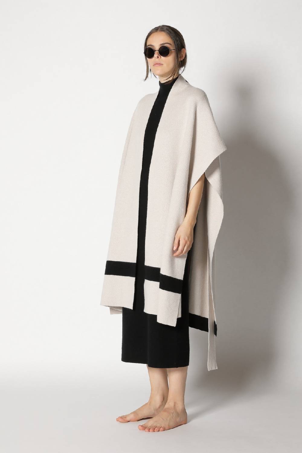 Sminfinity doubleface striped capecoat + garter maxi dress Rabatt