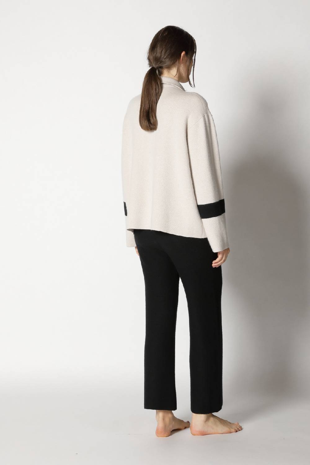 Sminfinity doubleface striped shirtjacket + garter cropped pants Versandkostenfrei