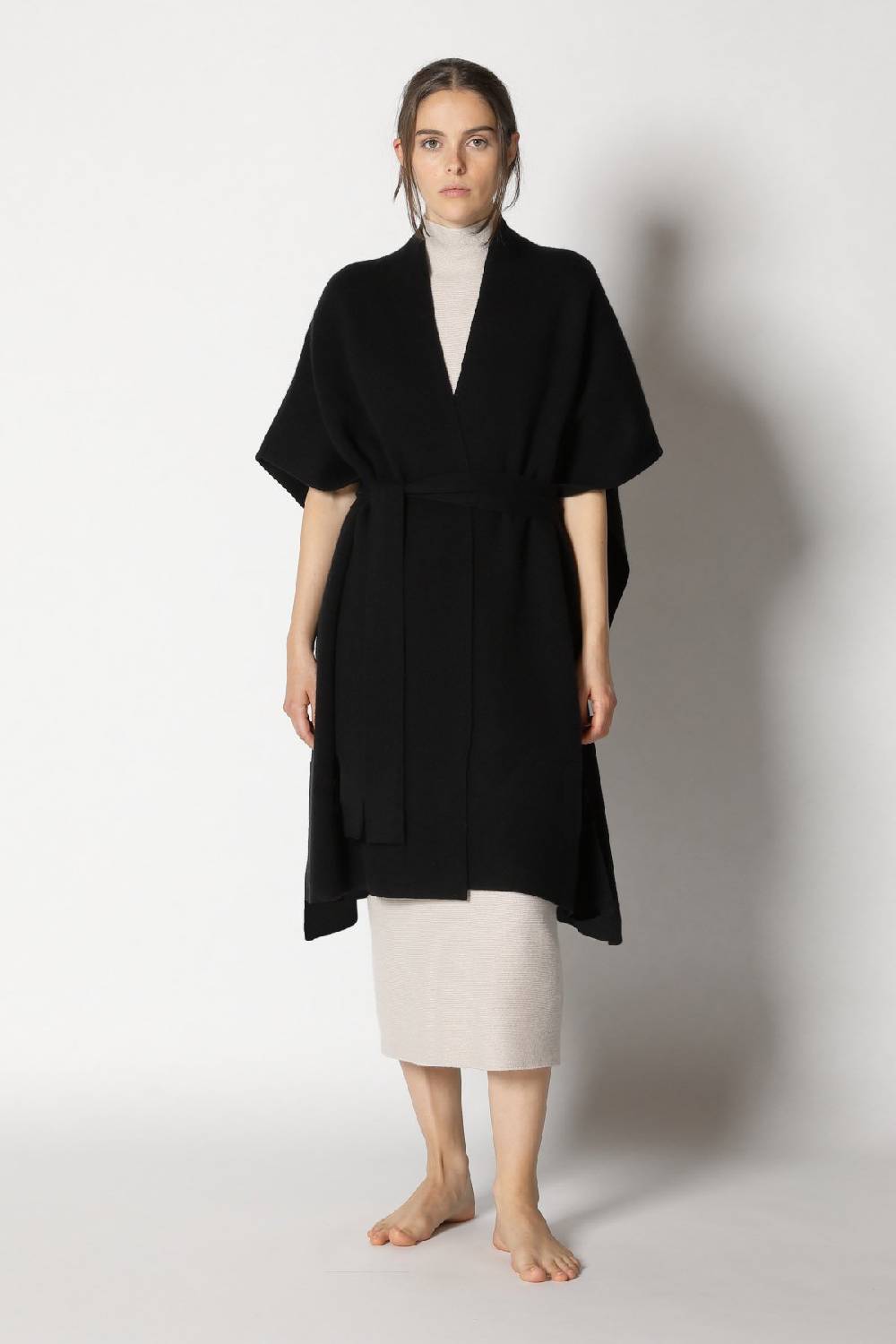 Sminfinity doubleface capecoat + garter maxi dress Flash Sale