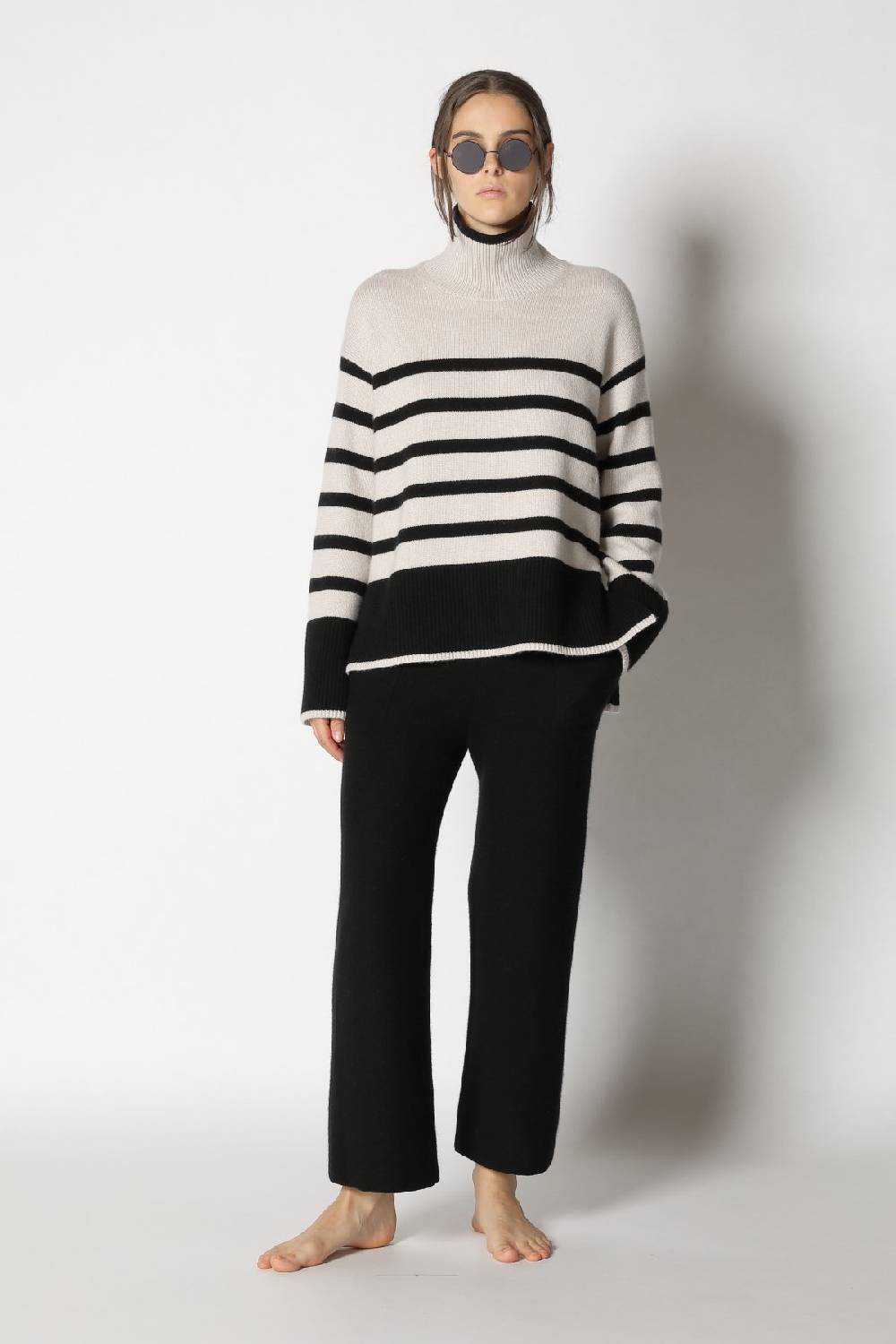Sminfinity slouchy striped turtle + gater cropped pants Black Friday